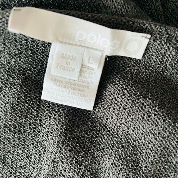 POLES Made in France gray crew neck sweater, rayon polyester, lightweight size L - Picture 6 of 6